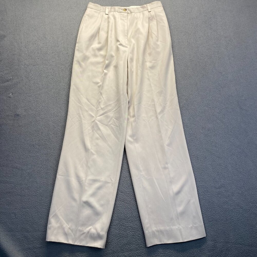 Lord & Taylor Ivory Relaxed Pants Women's‎ size 10 Pleated Front Career - Picture 10 of 10